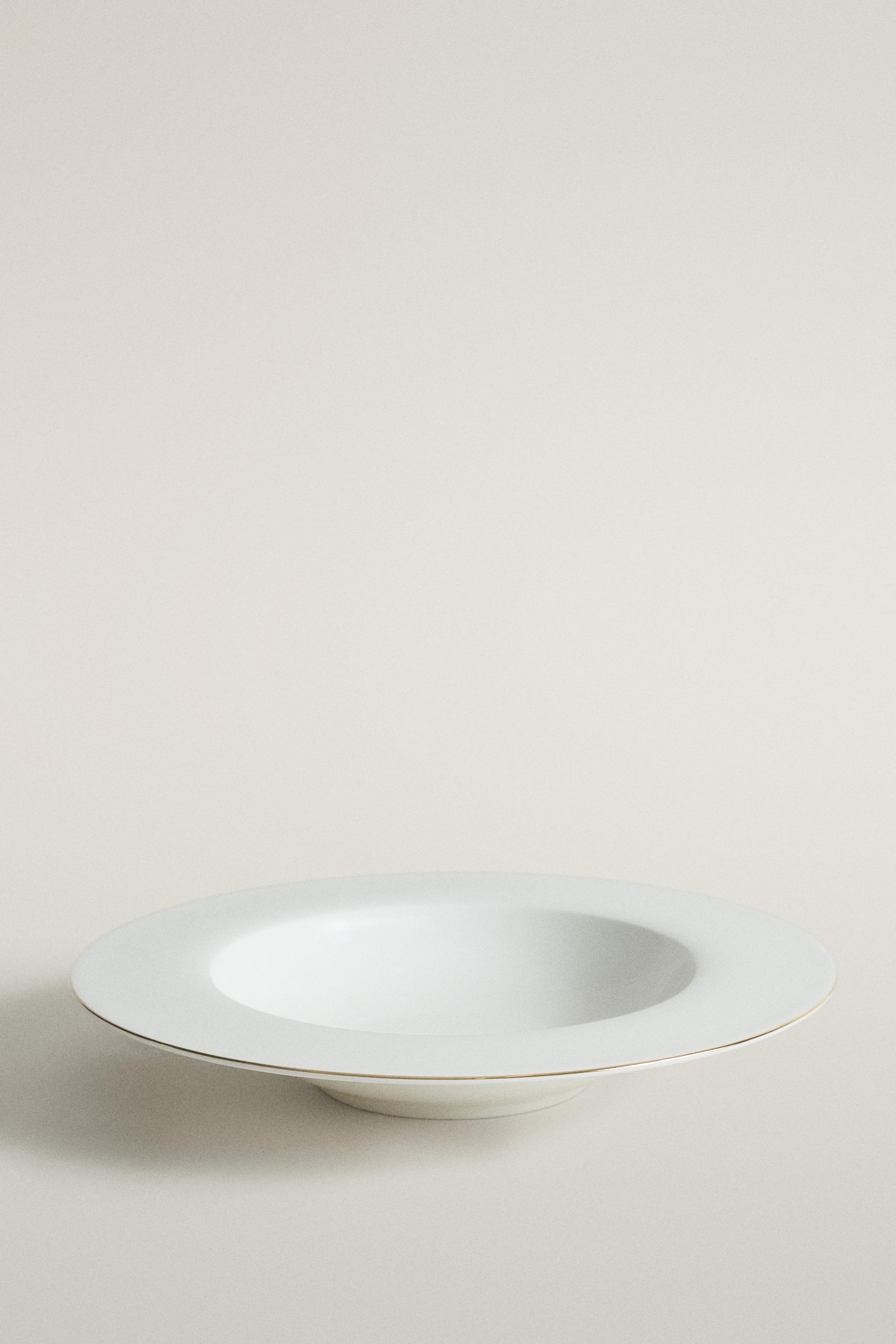 ASSIETTE CREUSE PORCELAINE BONE CHINA BORD
